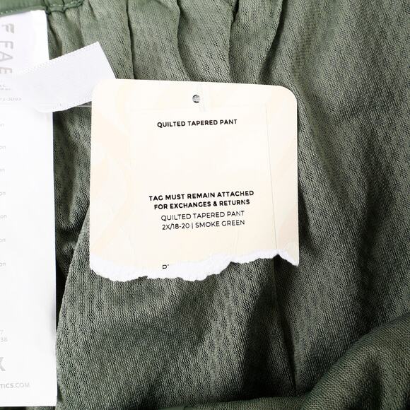 Fabletics Womens 2X 18-20 Apres Quilted Stretch Tapered Ski Pant Smoke Green - Picture 10 of 11